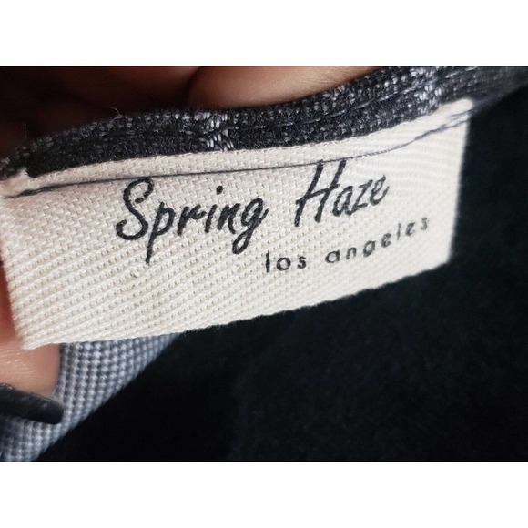 Spring Haze Women Gray Striped Rayon Long Sleeve Round Neck Knee Length Dress S - Picture 9 of 13